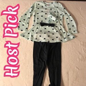 ✅2x Host Pick✅ Heart Shaped Print Bow 2 Piece Set